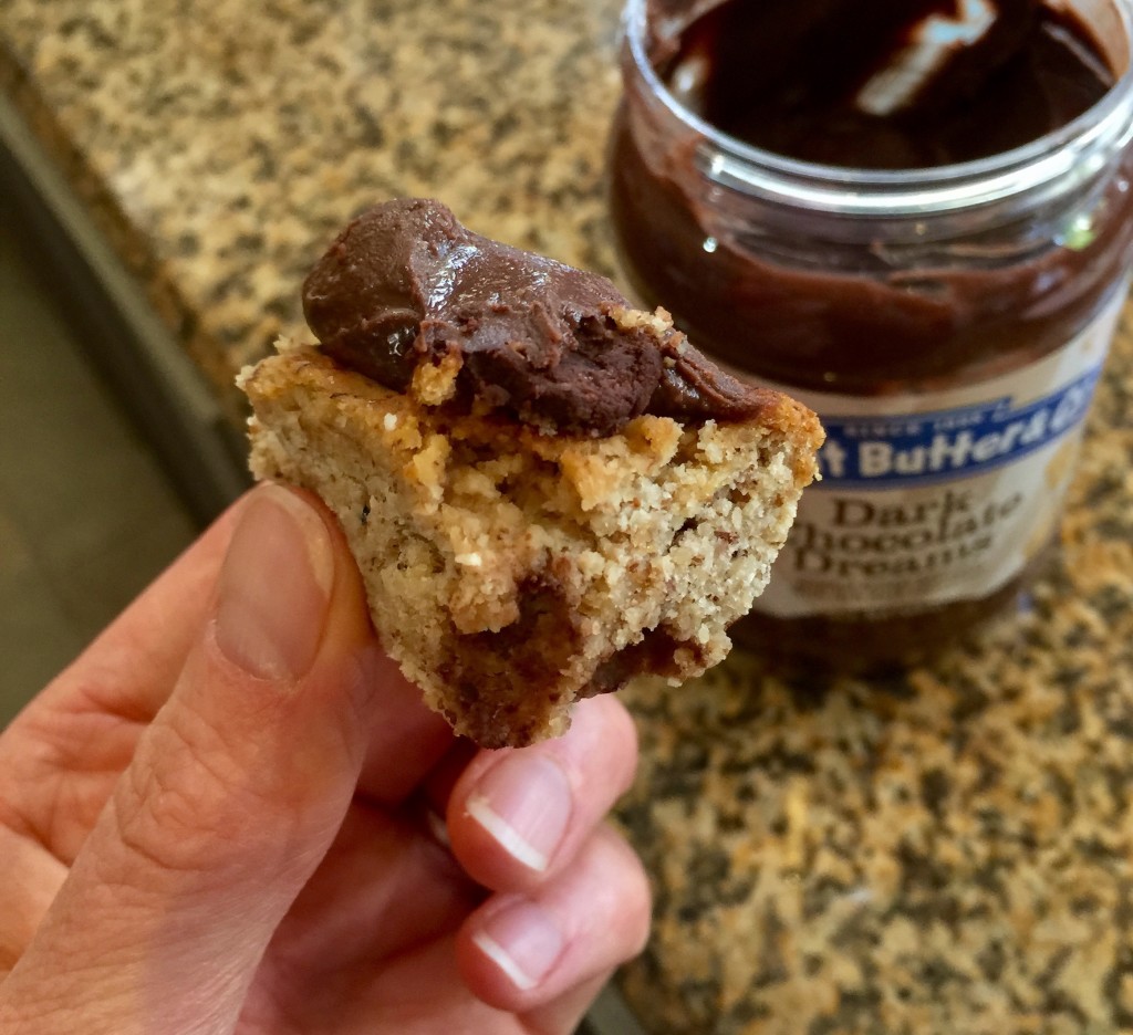 Banana chocolate chip snack bar with chocolate peanut butter