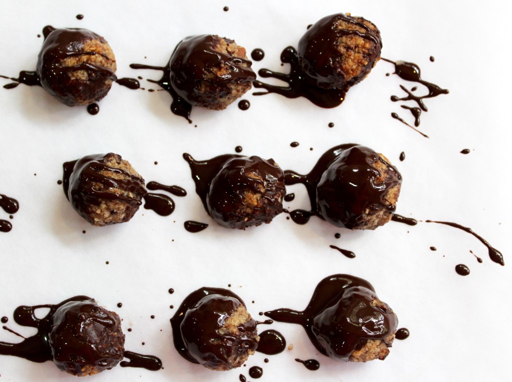 Chocolate-dipped cranberry pecan kisses