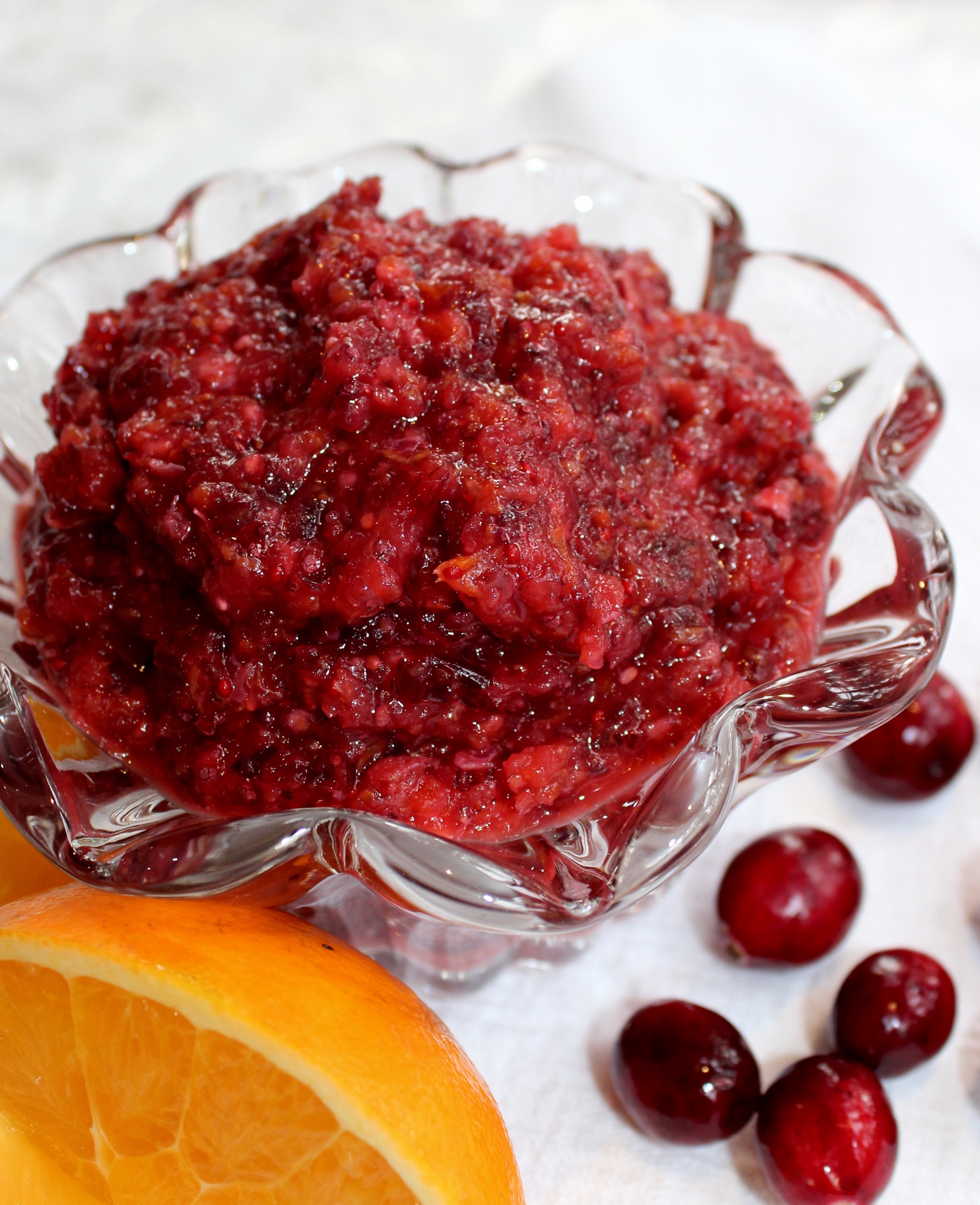 Fresh Cranberry Orange Relish (reduced sugar)