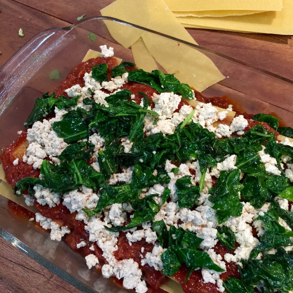Kale lasagna with tofu ricotta