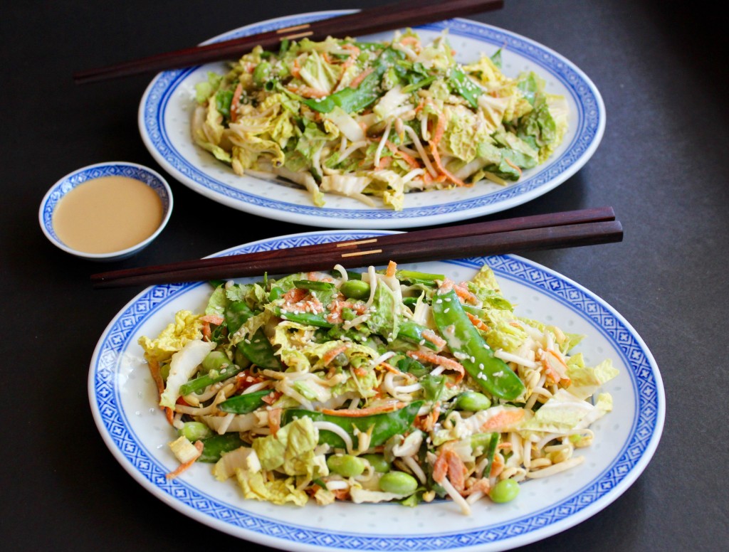Asian Cabbage Salad with Creamy Sesame Dressing