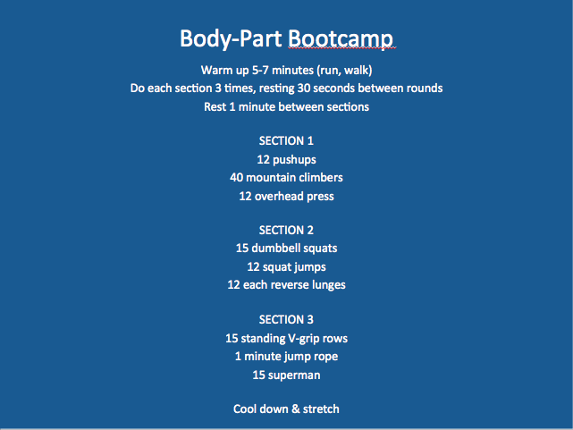 Body-part bootcamp