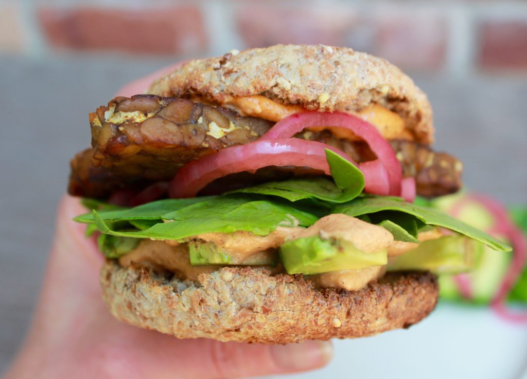 Tempeh Slider with Chipotle Ranch Dressing