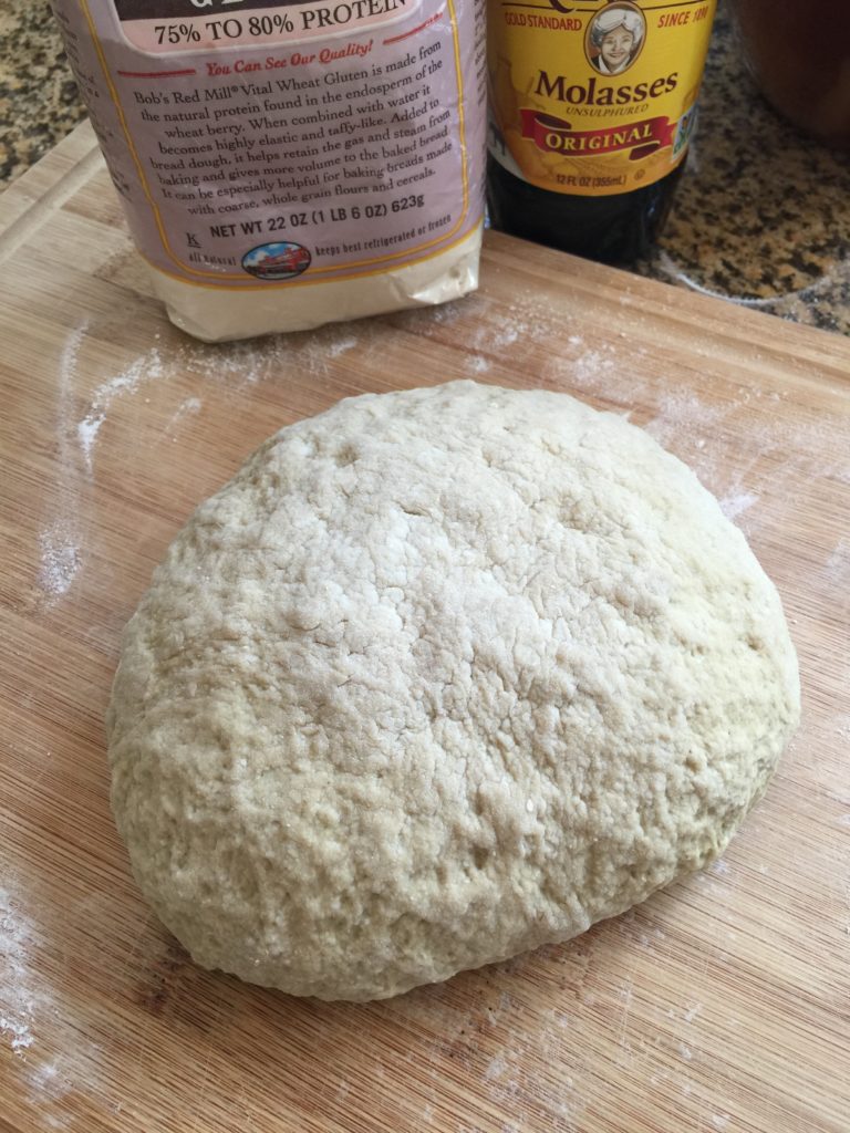 After kneading, it gets smoother... but not totally smooth like bread dough