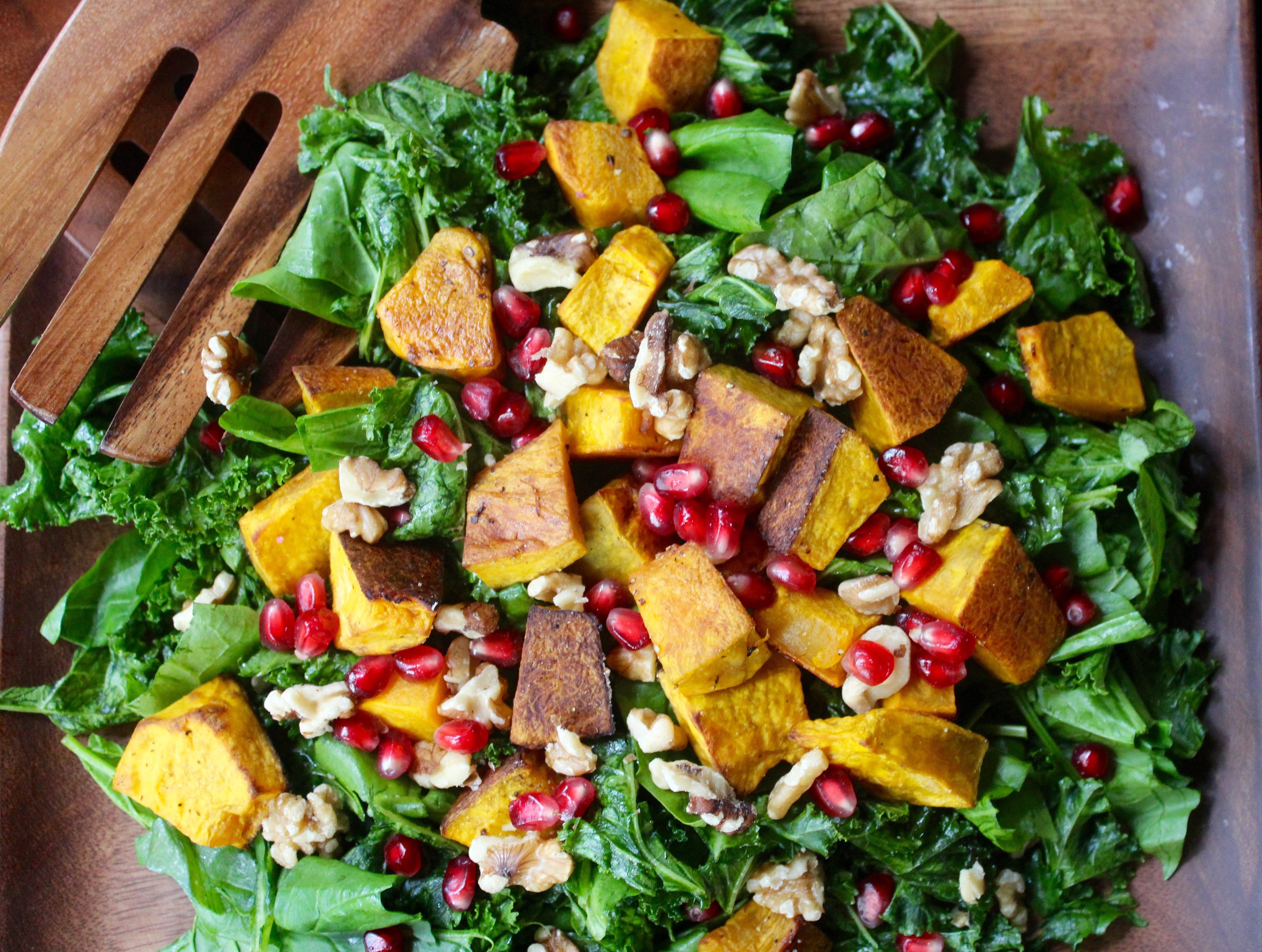 Autumn Salad With Roasted Pumpkin Orange Pumpkin Seed Vinaigrette