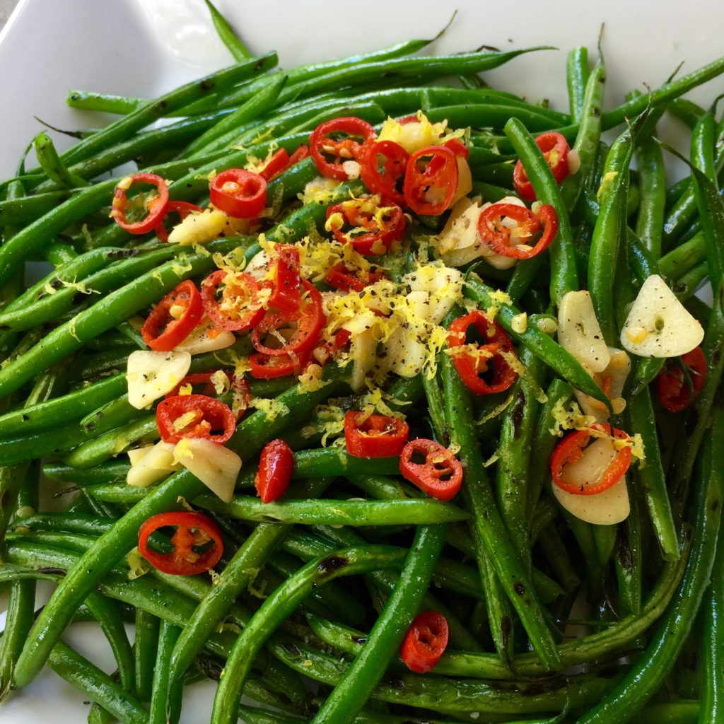 Chargrilled French Beans with Chili & Garlic