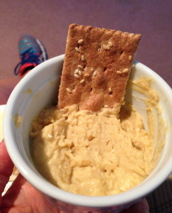 Hummus and Ak-mak crackers