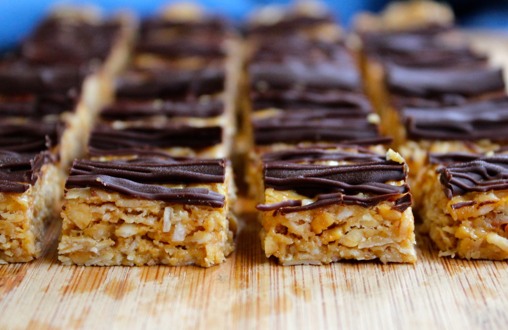 No- bake peanut butter oat squares