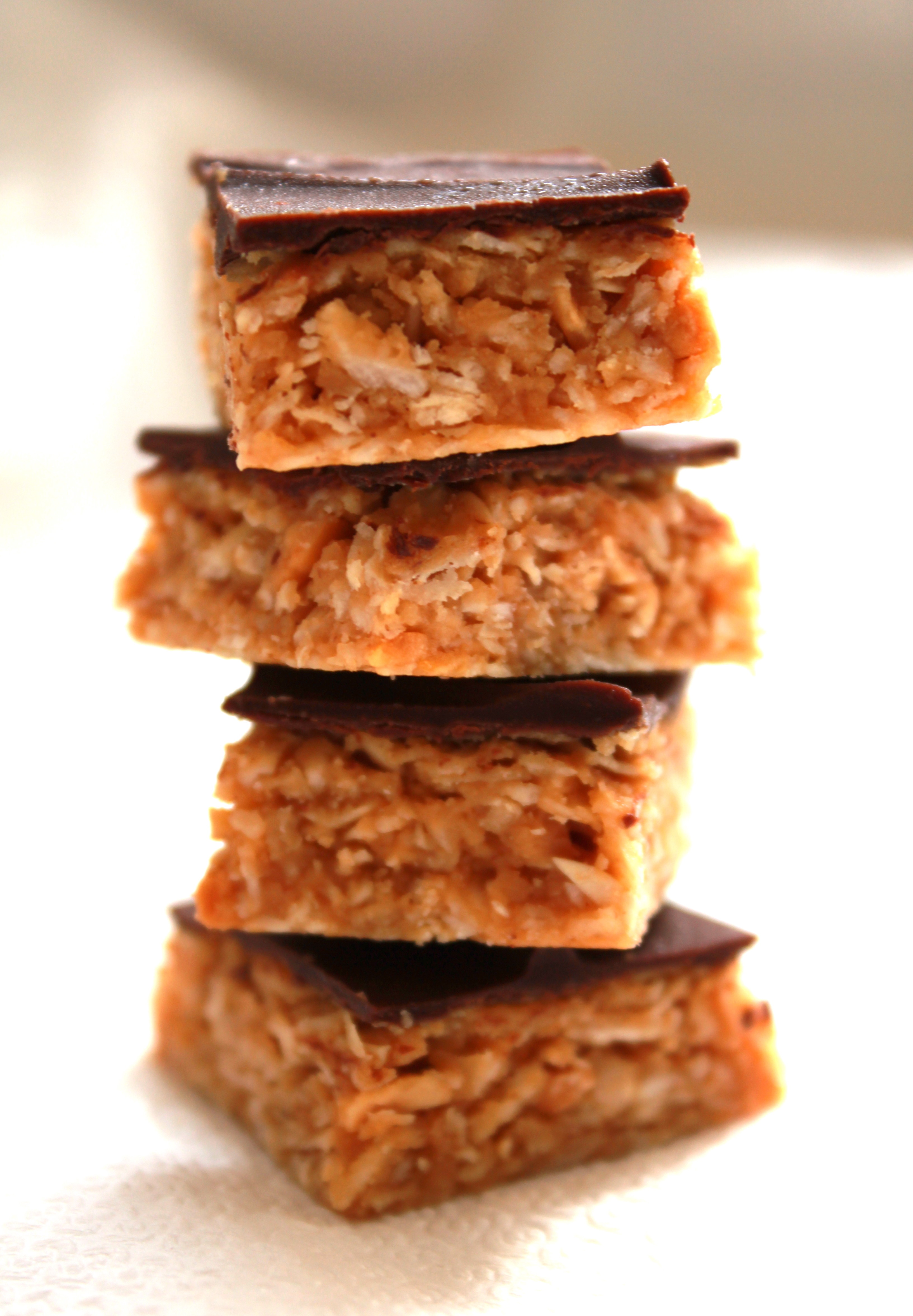 No-Bake Peanut Butter Oat Squares with Chocolate Glaze