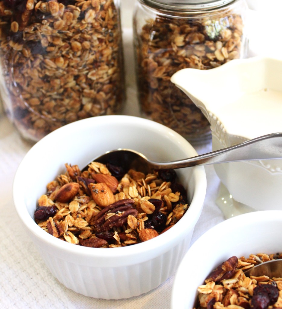 Cranberry maple nut granola