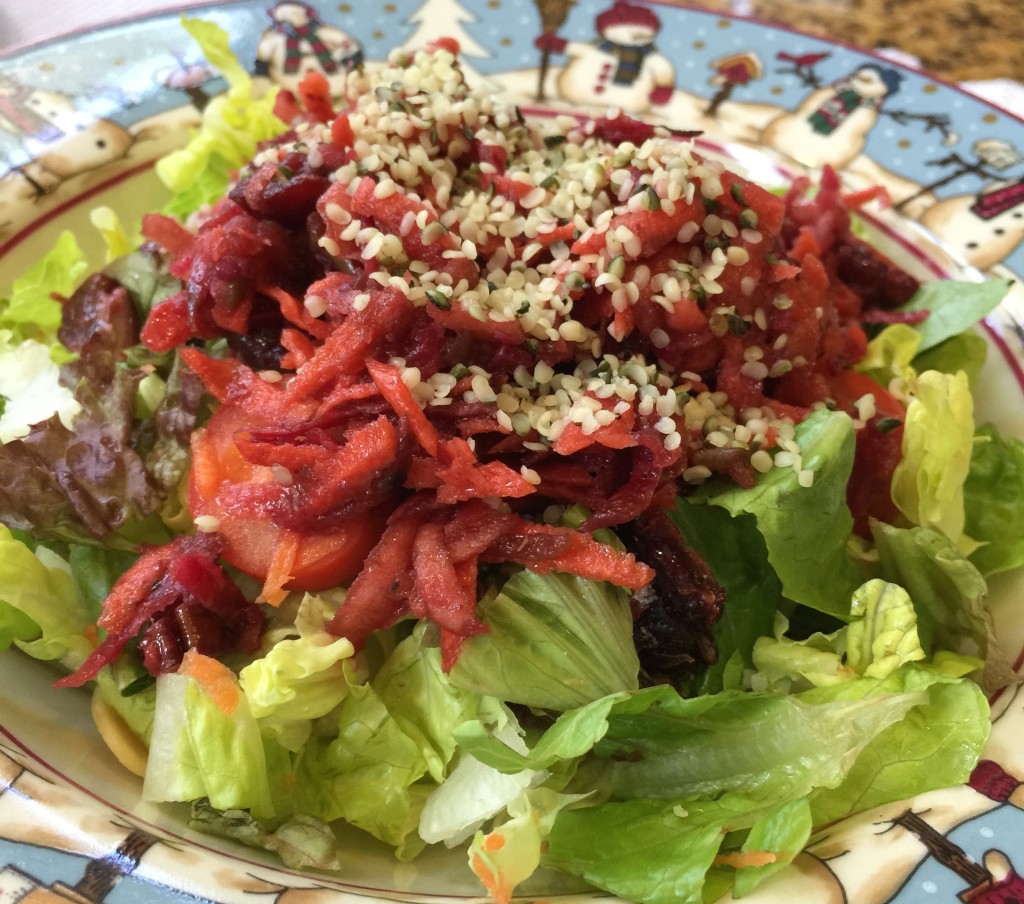 Shredded beetroot & carrot salad