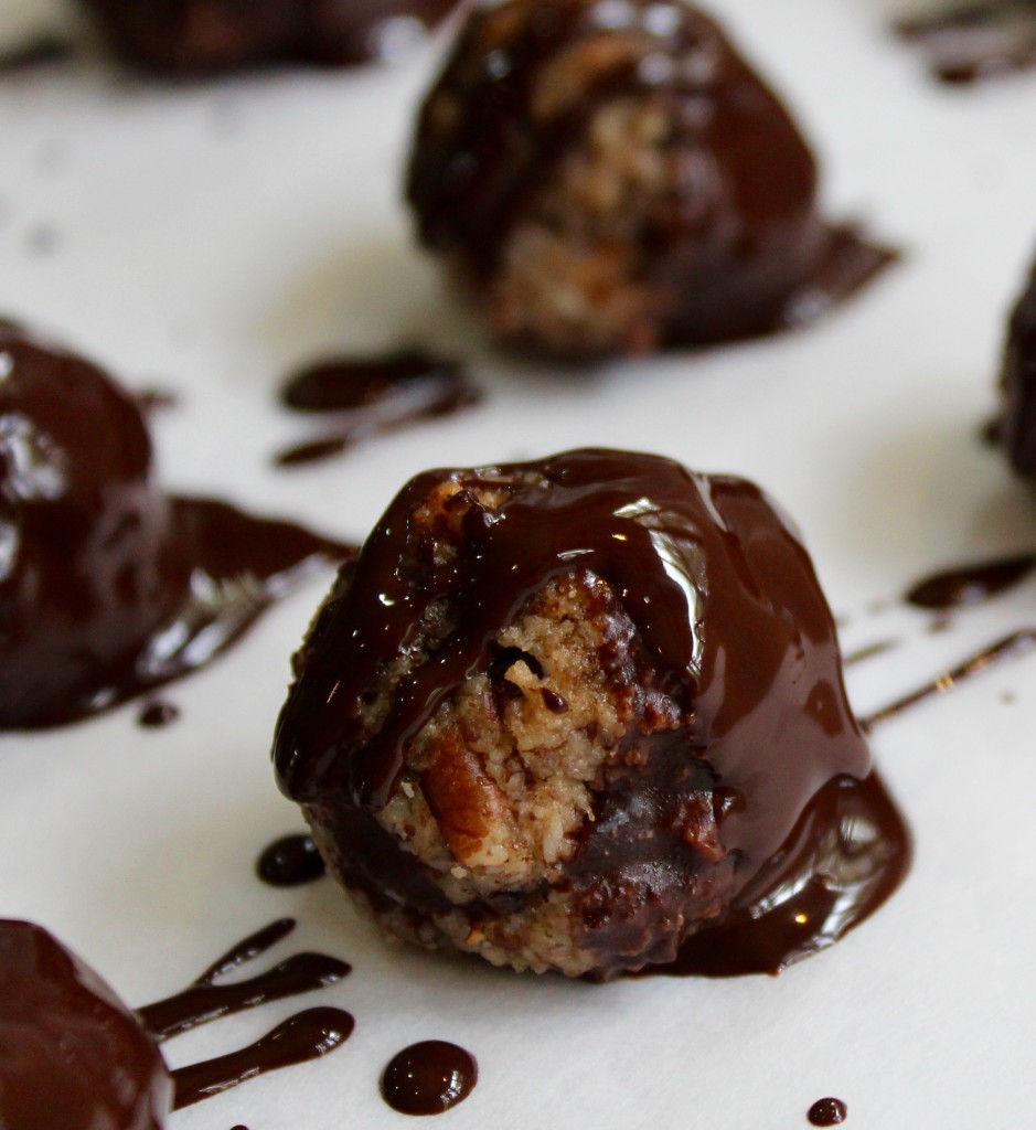Chocolate-dipped cranberry pecan kisses