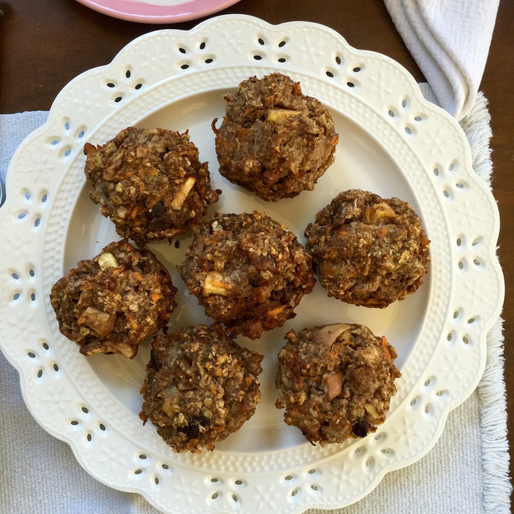 Vegan, GF carrot apple walnut muffins