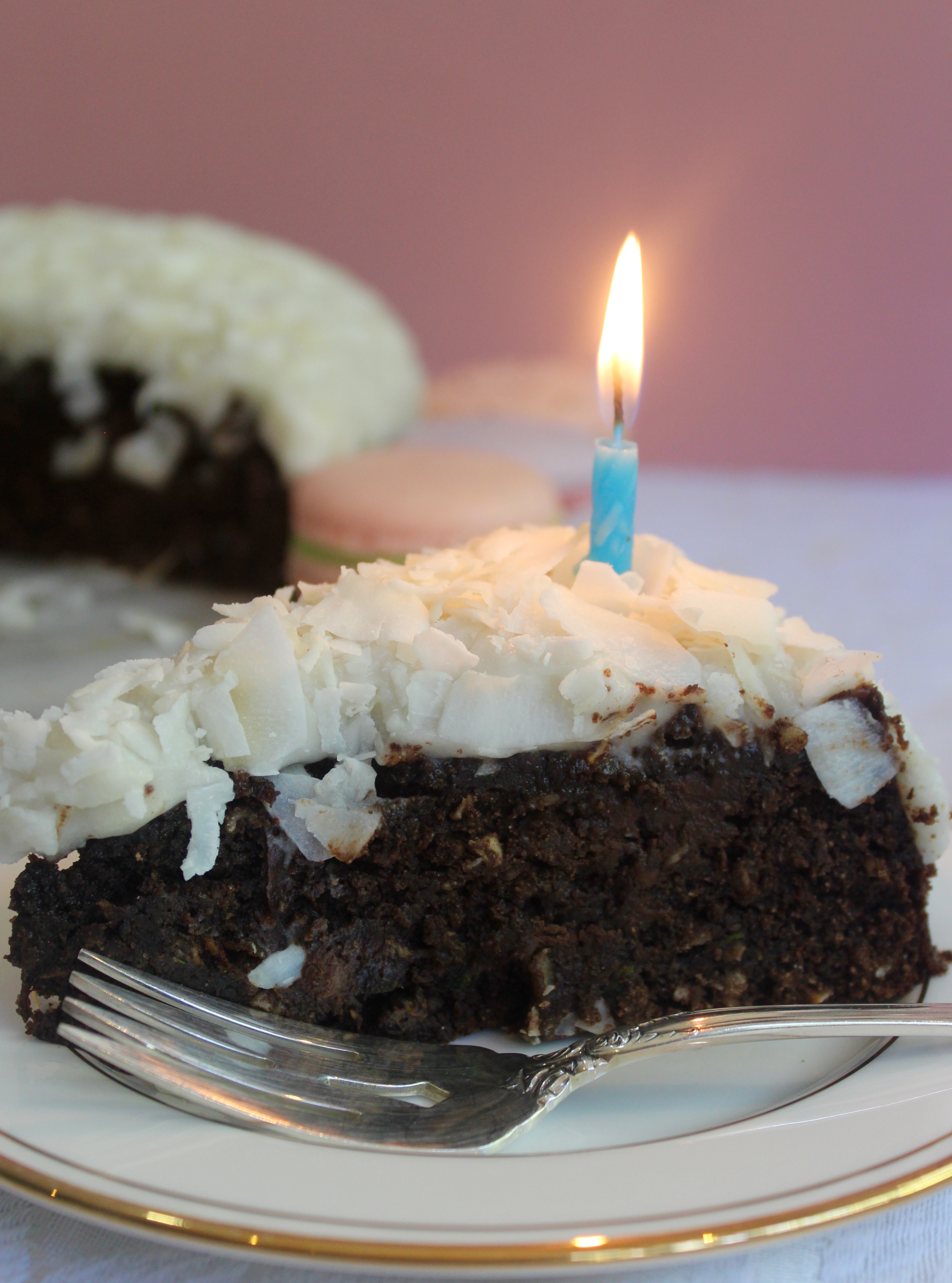 Chocolate Zucchini Cake with Coconut Frosting