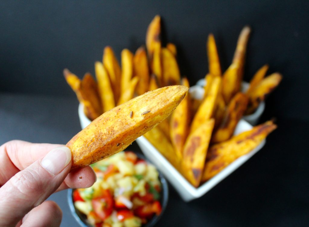 Spicy Camote Fries with Fresh Pineapple Salsa