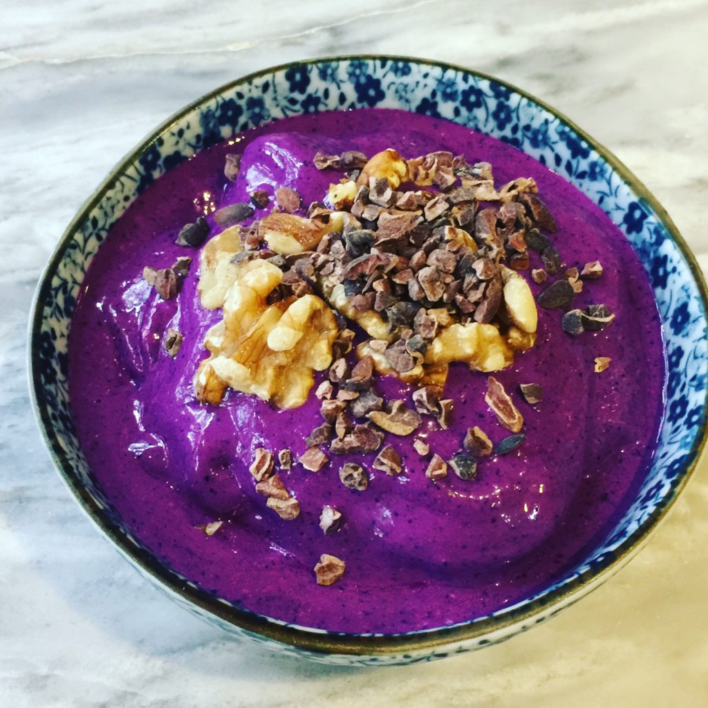 Blueberry papaya protein ice cream