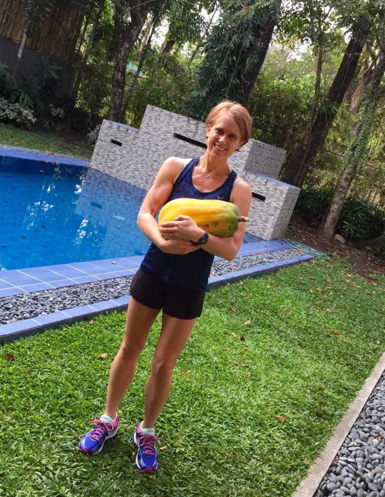 Bex with papaya